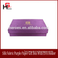 Trade Assurance Luxury Customized Packaging Silk Fabric Purple Paper Gift Box With EVA Holder